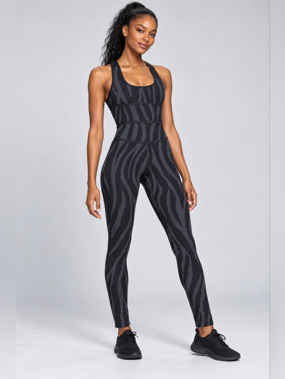DVF for Target Zebra Print Full-Length Activewear Jumpsuit